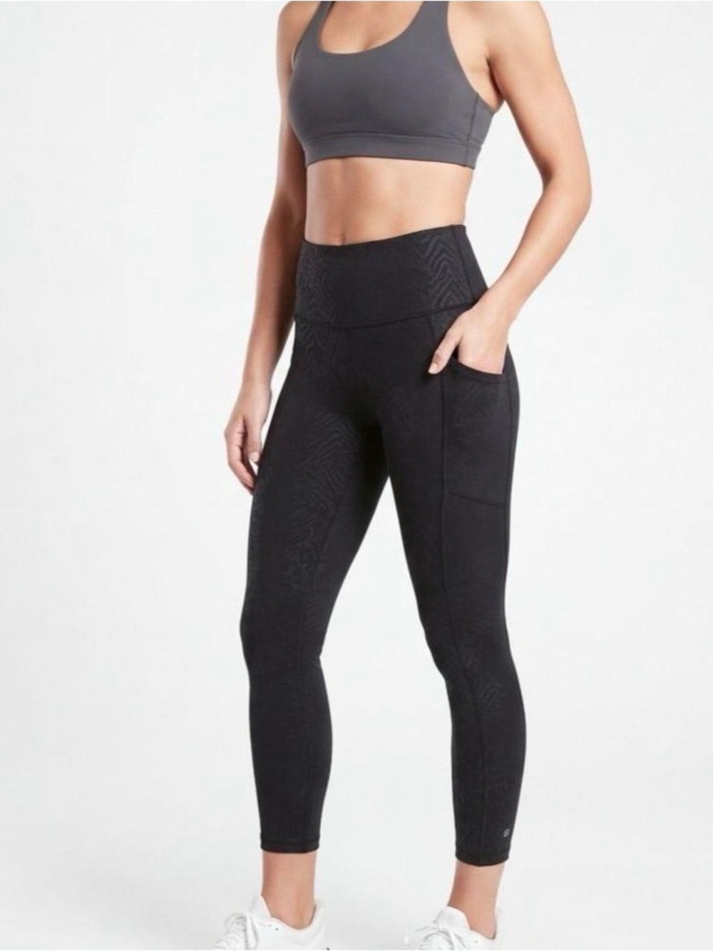Athleta Salutation Stash Pocket 7/8 High Rise Leggings Pockets XSP Black